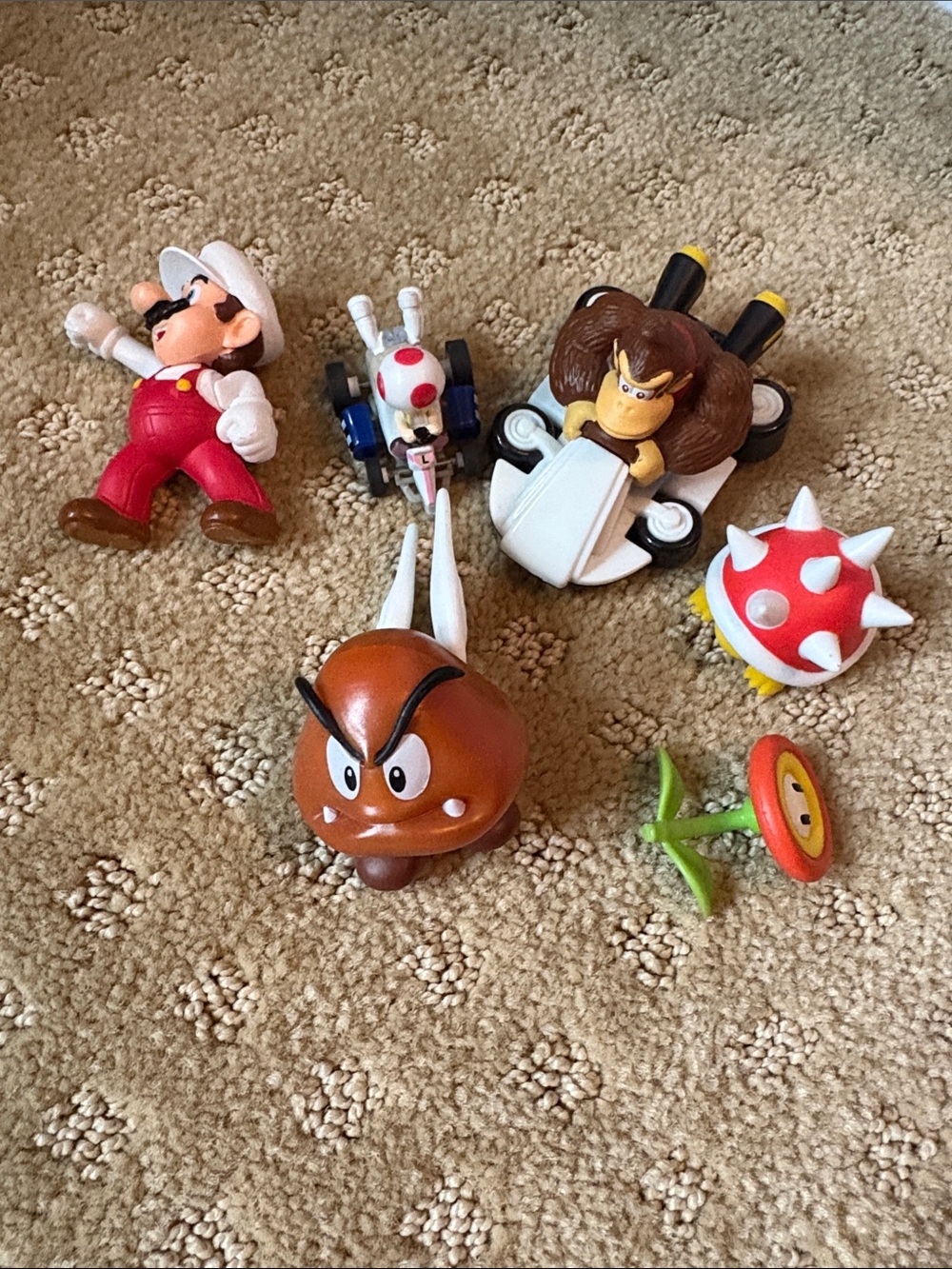 Mario Kart Character Toy Pack - Red, Brown, White, Green